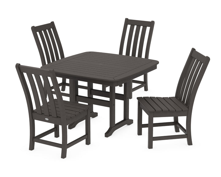 POLYWOOD® Vineyard Side Chair 5-Piece Dining Set with Trestle Legs