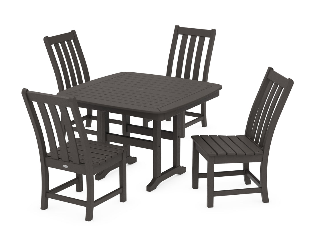 POLYWOOD® Vineyard Side Chair 5-Piece Dining Set with Trestle Legs