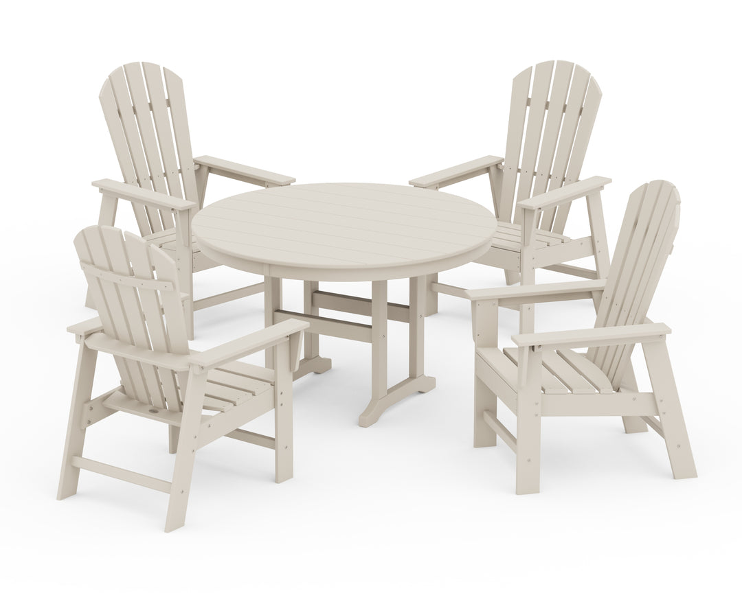 POLYWOOD® South Beach 5-Piece Round Farmhouse Dining Set