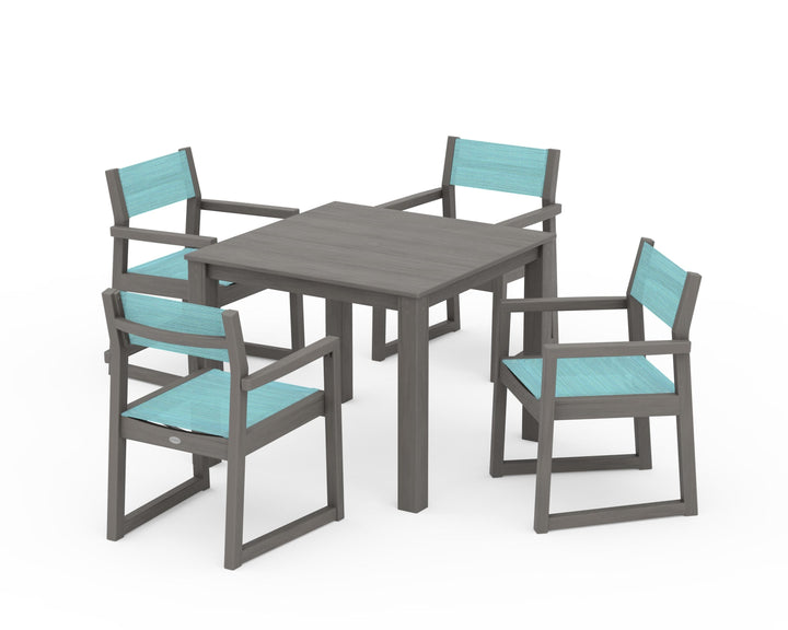 POLYWOOD® EDGE Sling Arm Chair 5-Piece Parsons Dining Set