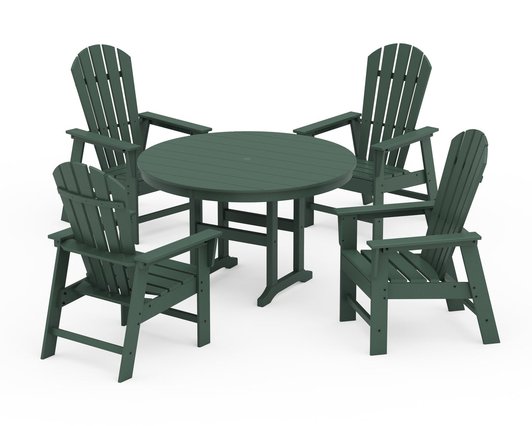 POLYWOOD® South Beach 5-Piece Round Farmhouse Dining Set
