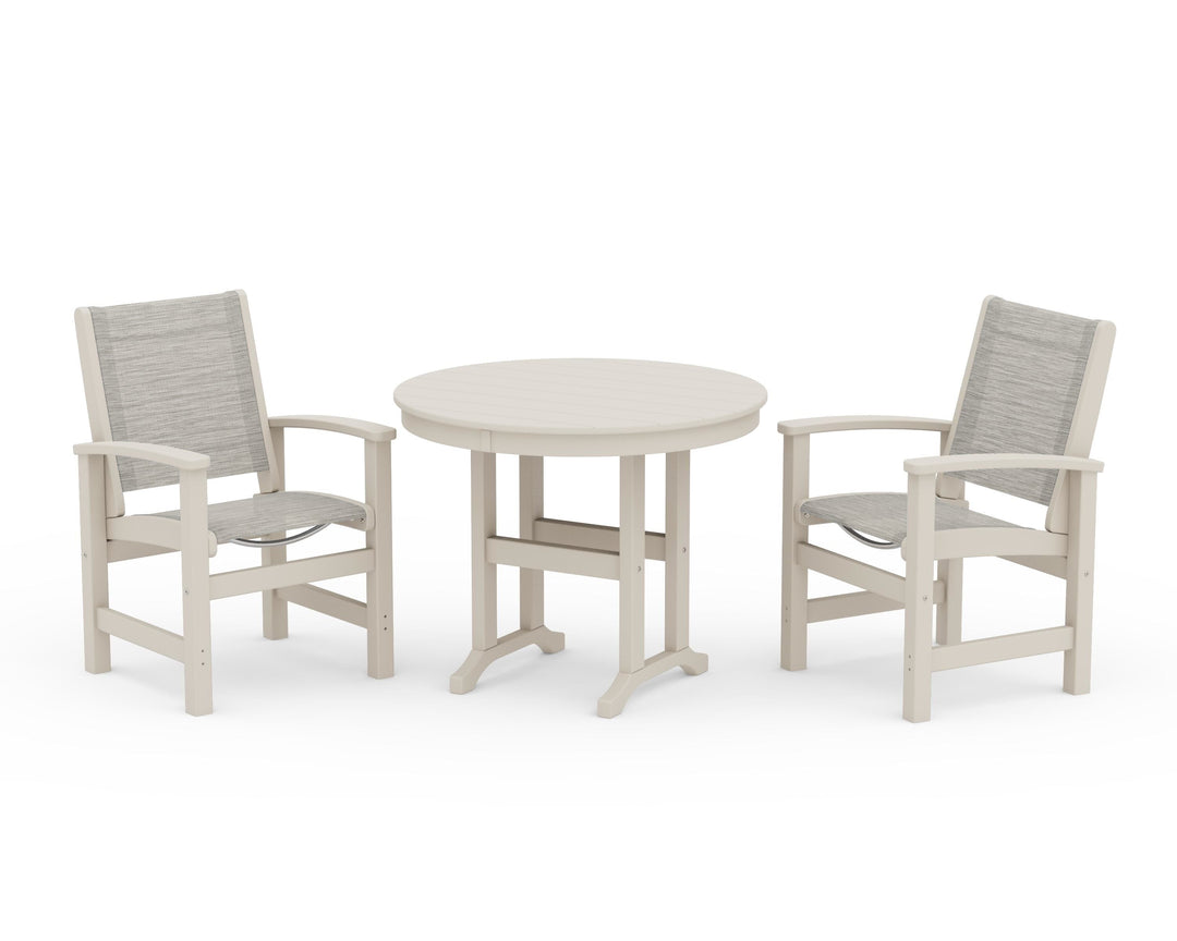 POLYWOOD® Coastal 3-Piece Round Dining Set