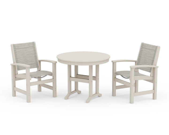 POLYWOOD® Coastal 3-Piece Round Dining Set