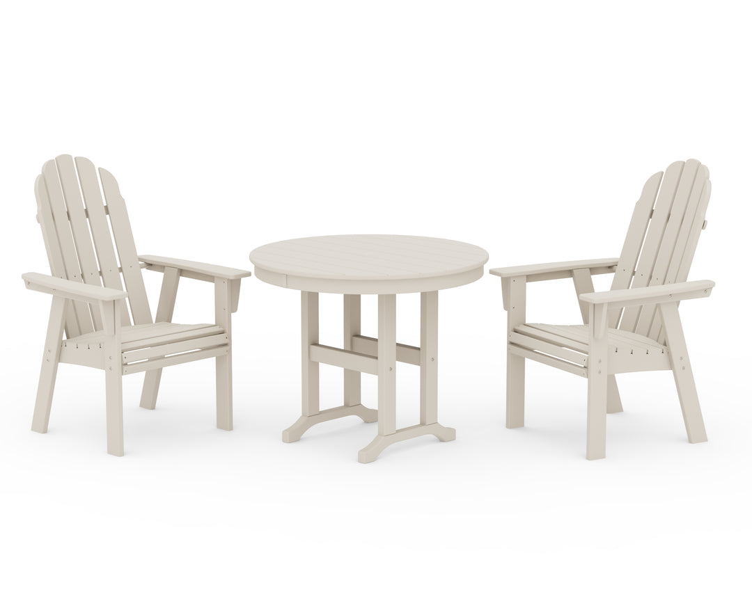 POLYWOOD® Vineyard Adirondack 3-Piece Round Dining Set