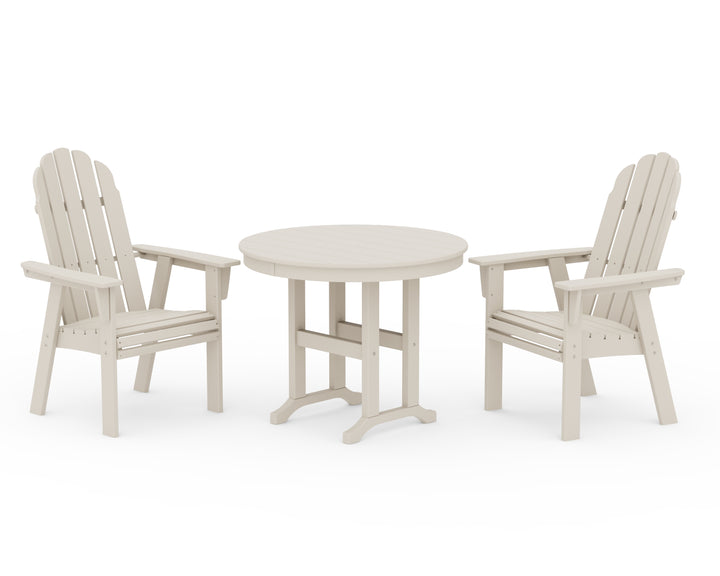 POLYWOOD® Vineyard Adirondack 3-Piece Round Dining Set