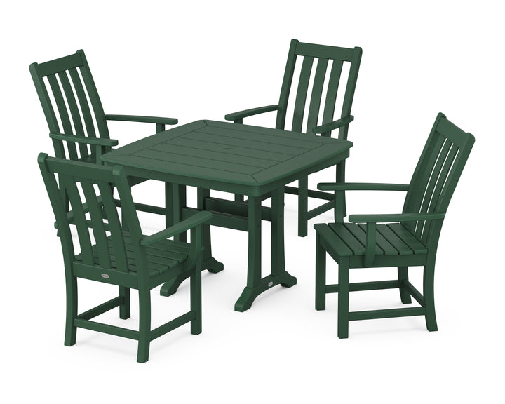 POLYWOOD® Vineyard 5-Piece Dining Set with Trestle Legs