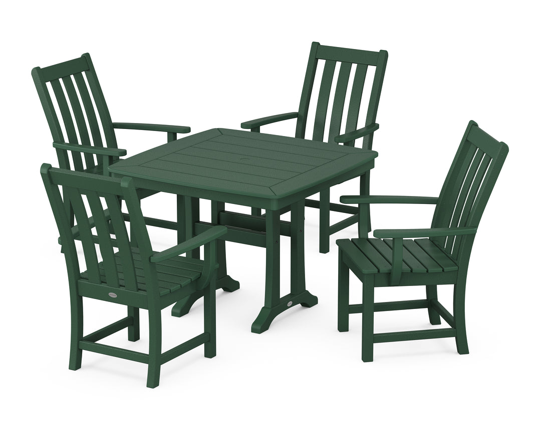 POLYWOOD® Vineyard 5-Piece Dining Set with Trestle Legs