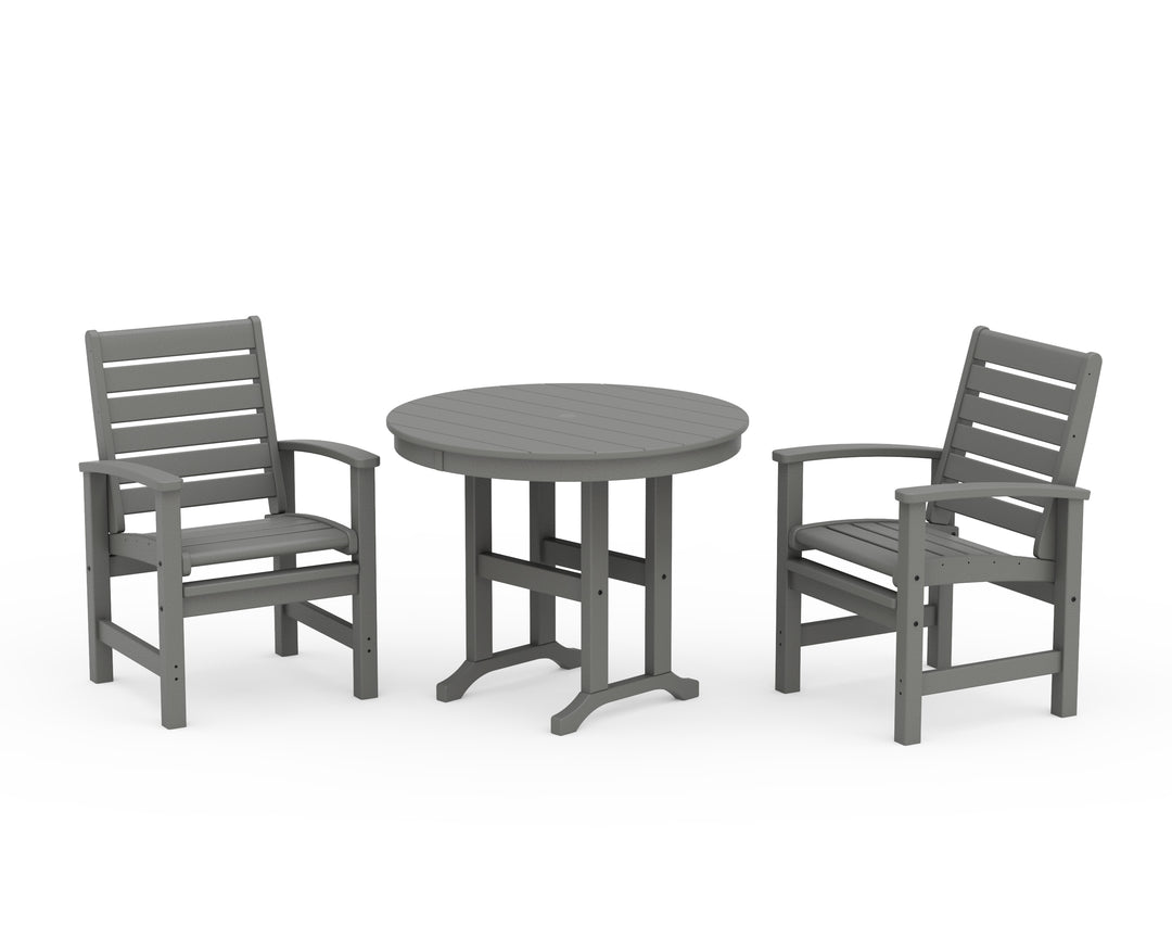 POLYWOOD® Signature 3-Piece Round Farmhouse Dining Set