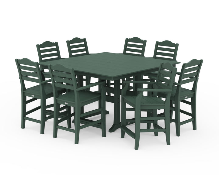 Draper James™ by  POLYWOOD® Savannah 9-Piece Square Farmhouse Counter Set with Trestle Legs