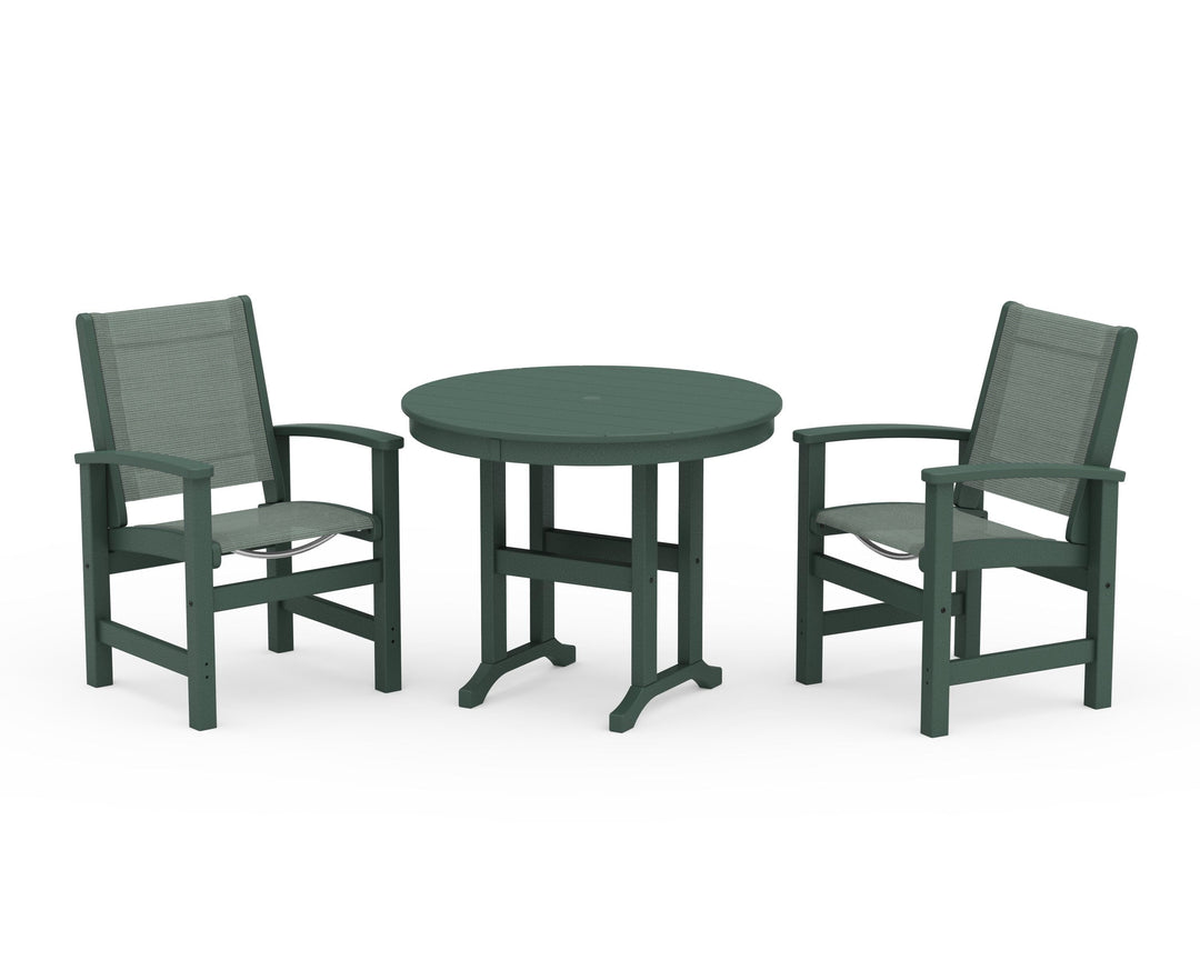 POLYWOOD® Coastal 3-Piece Round Dining Set
