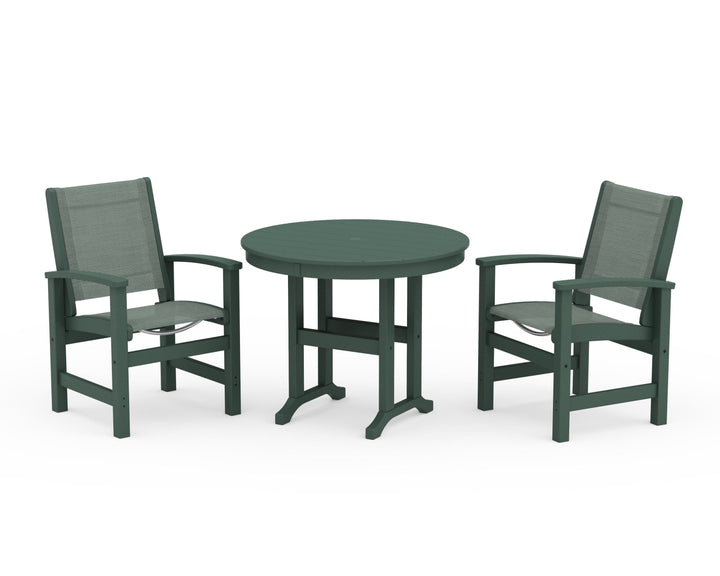 POLYWOOD® Coastal 3-Piece Round Dining Set