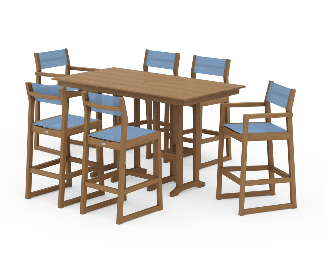 POLYWOOD® EDGE Sling 7-Piece Farmhouse Bar Set