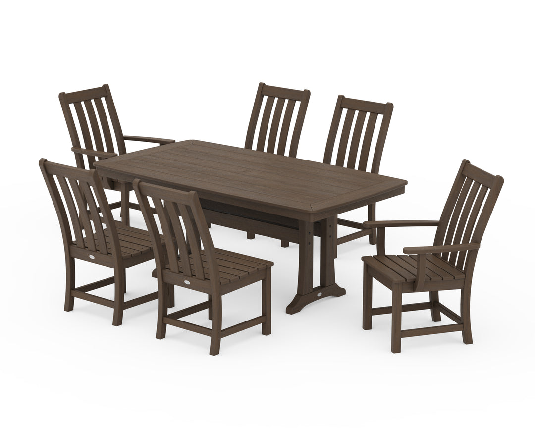 POLYWOOD® Vineyard 7-Piece Dining Set with Trestle Legs