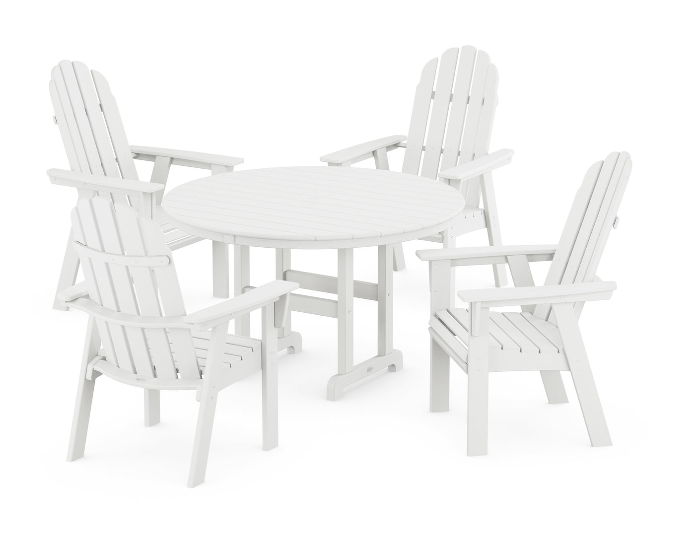 Vineyard Curveback Adirondack 5-Piece Round Farmhouse Dining Set