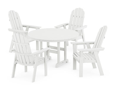 Vineyard Curveback Adirondack 5-Piece Round Farmhouse Dining Set