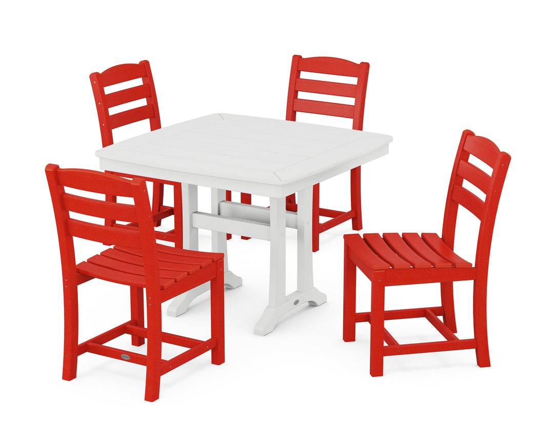 POLYWOOD® La Casa Café Side Chair 5-Piece Dining Set with Trestle Legs