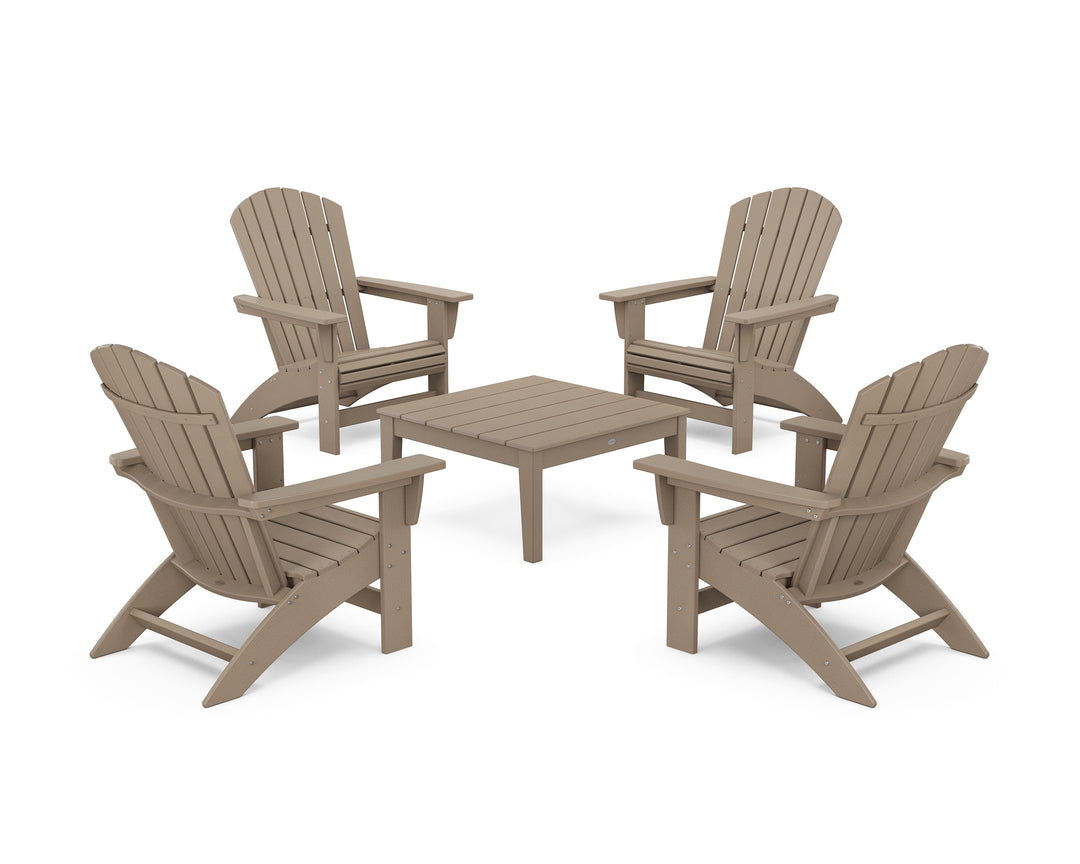 POLYWOOD® 5-Piece Nautical Grand Adirondack Chair Conversation Group
