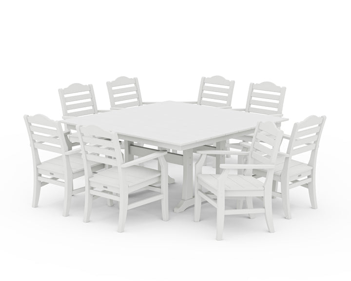 POLYWOOD® Savannah 9-Piece Square Farmhouse Dining Set with Trestle Legs