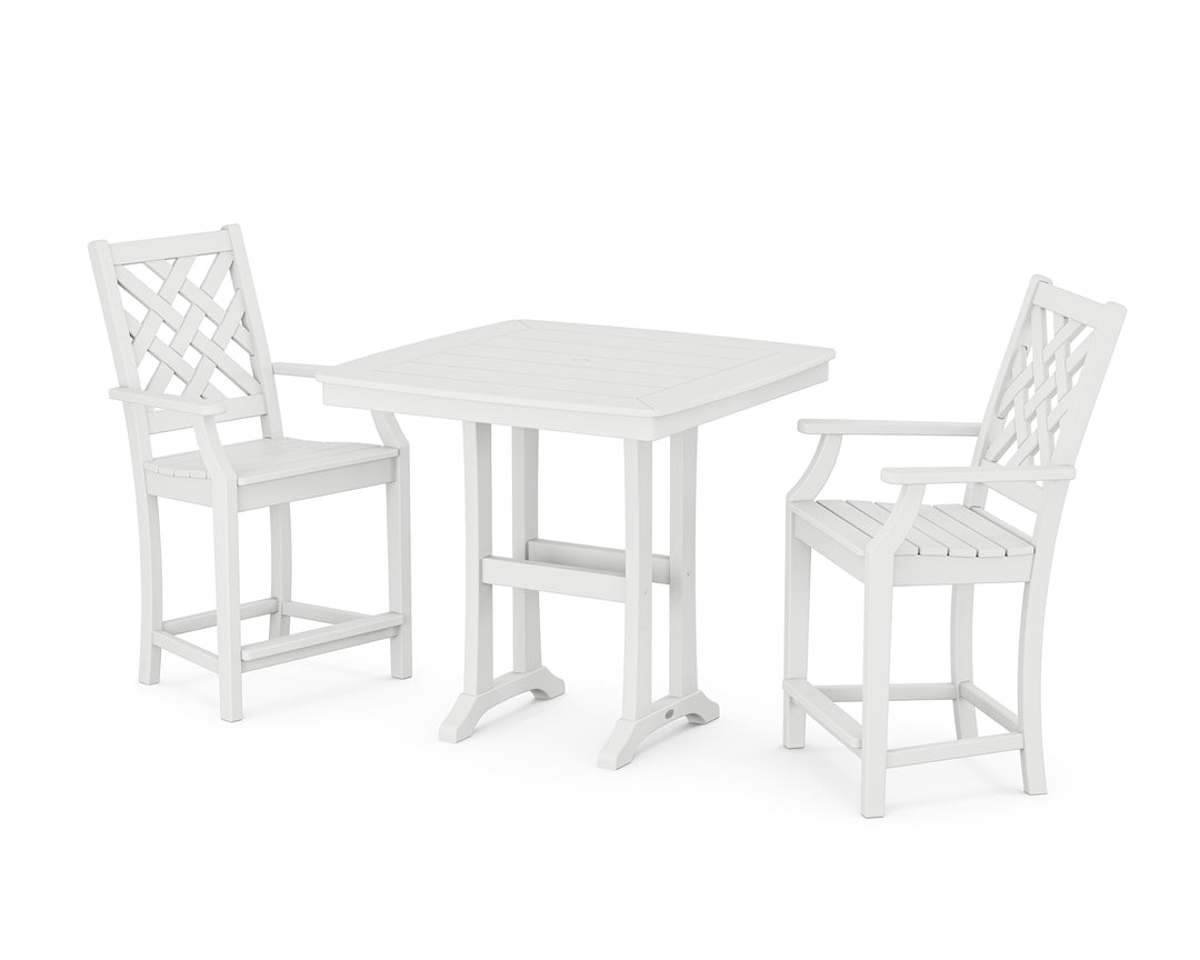 Country Living Wovendale 3-Piece Counter Set with Trestle Legs