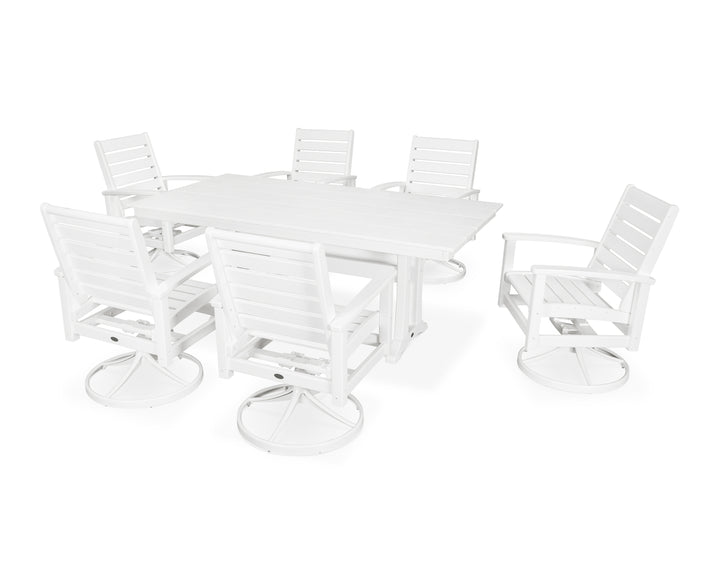 POLYWOOD® 7 Piece Signature Swivel Rocker Dining Set