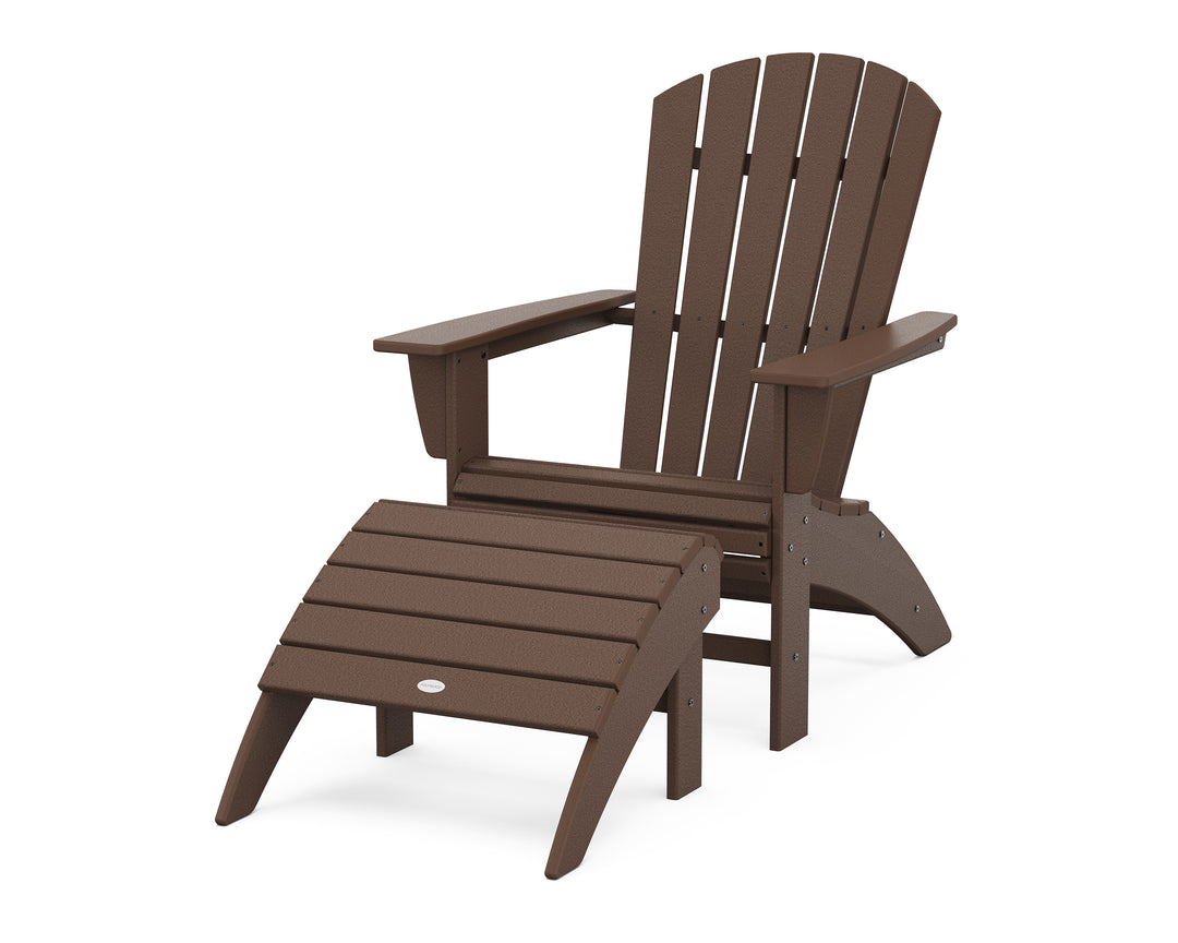 POLYWOOD® Nautical Curveback Adirondack Chair 2-Piece Set with Ottoman