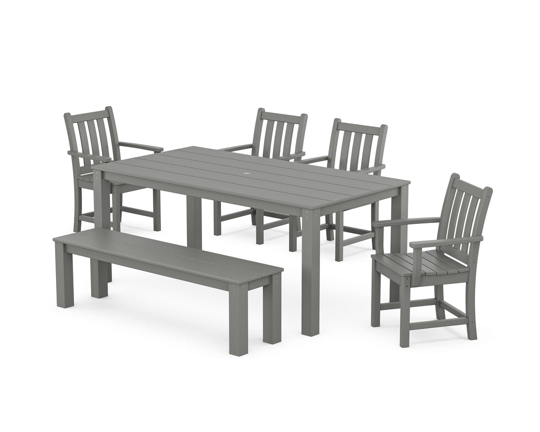 POLYWOOD® Traditional Garden 6-Piece Parsons Dining Set with Bench