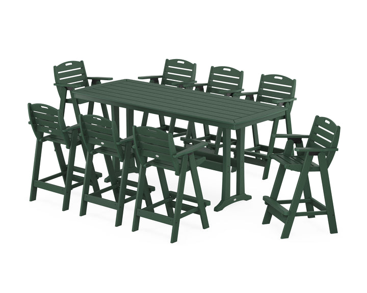 POLYWOOD® Nautical 9-Piece Bar Set with Trestle Legs
