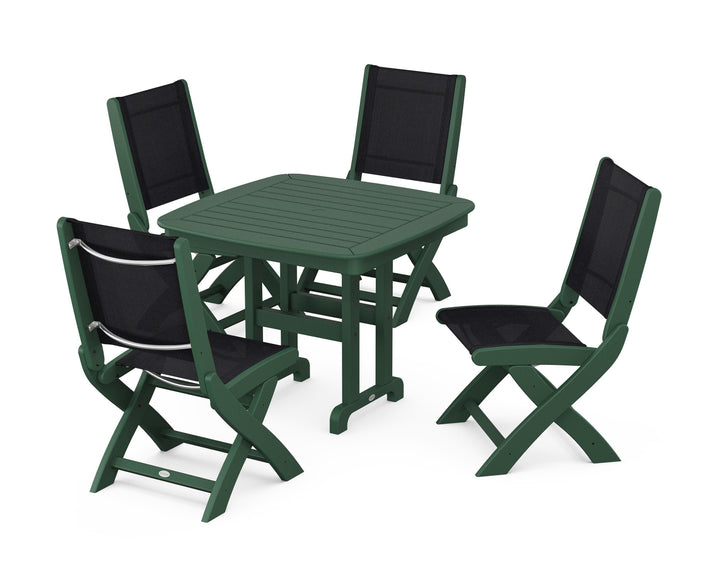POLYWOOD® Coastal Folding Side Chair 5-Piece Dining Set