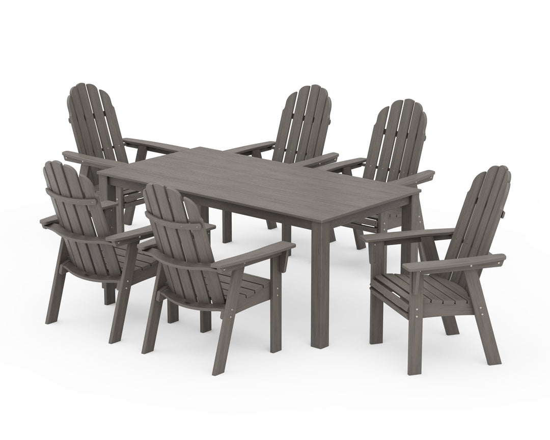 POLYWOOD® Vineyard Curveback Adirondack 7-Piece Parsons Dining Set