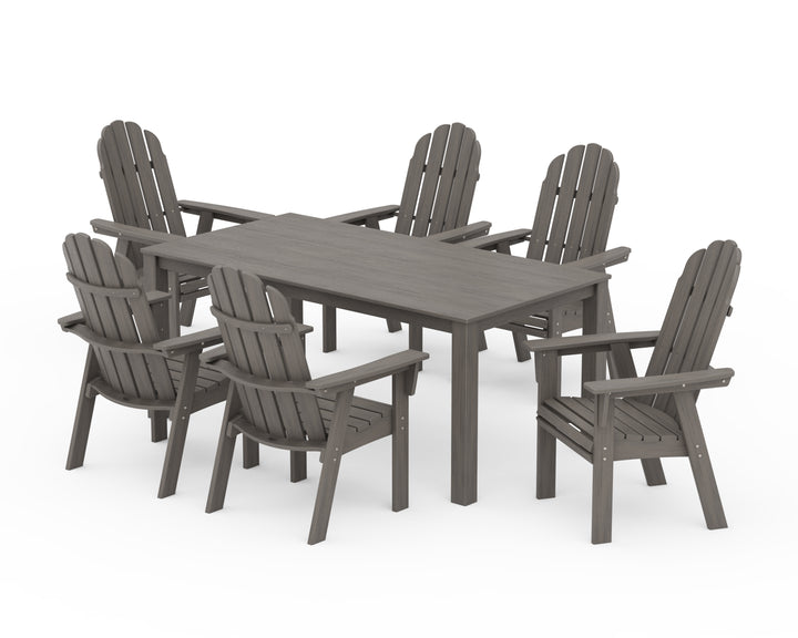 POLYWOOD® Vineyard Curveback Adirondack 7-Piece Parsons Dining Set