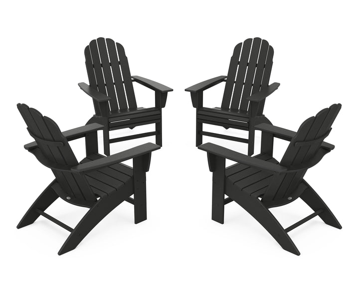 POLYWOOD® 4-Piece Vineyard Curveback Adirondack Chair Conversation Set