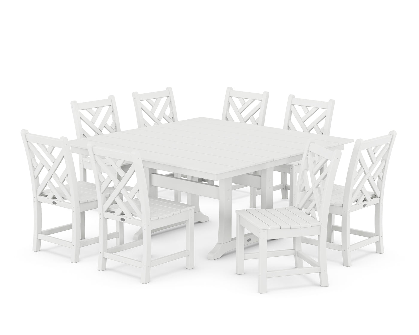 Chippendale 9-Piece Farmhouse Trestle Dining Set