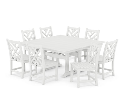 Chippendale 9-Piece Farmhouse Trestle Dining Set