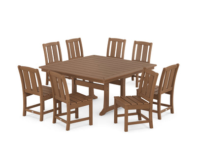 Mission Side Chair 9-Piece Square Dining Set with Trestle Legs