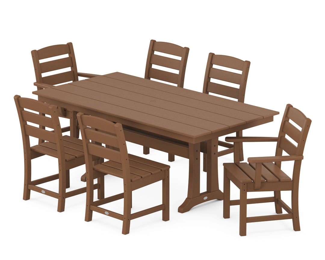 POLYWOOD® Lakeside 7-Piece Farmhouse Dining Set with Trestle Legs