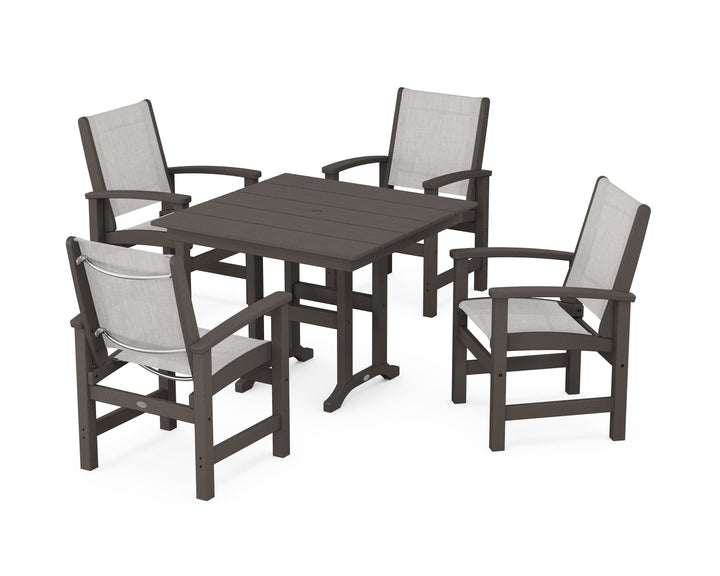 POLYWOOD® Coastal 5-Piece Farmhouse Dining Set