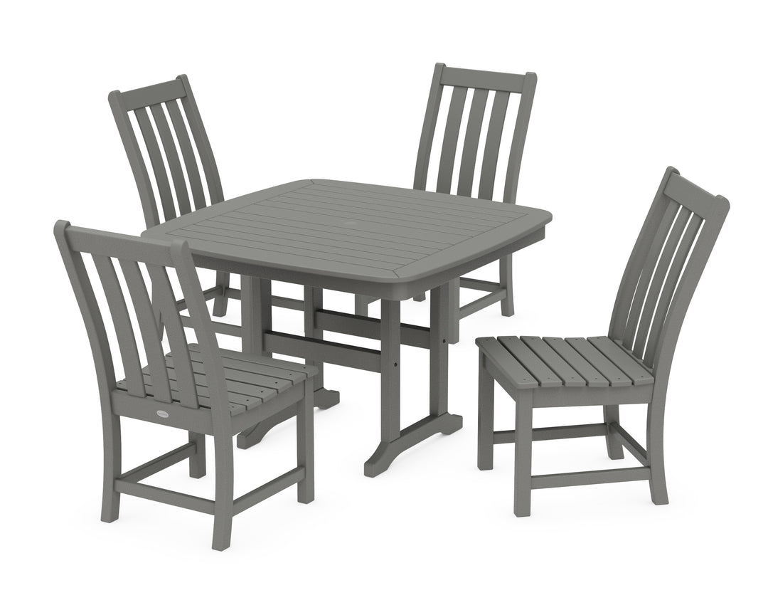 POLYWOOD® Vineyard Side Chair 5-Piece Dining Set with Trestle Legs