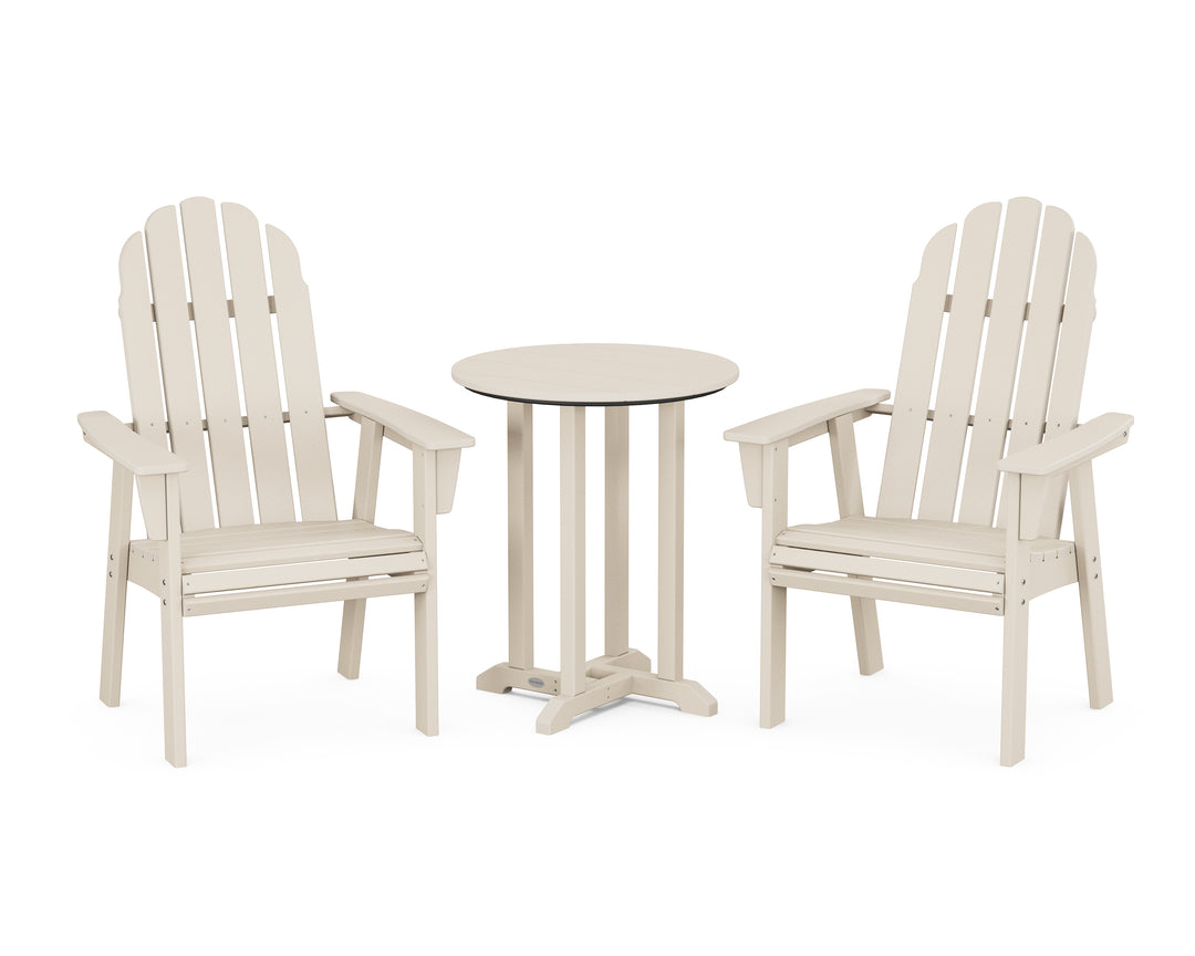 POLYWOOD® Vineyard Adirondack 3-Piece Round Bistro Dining Set