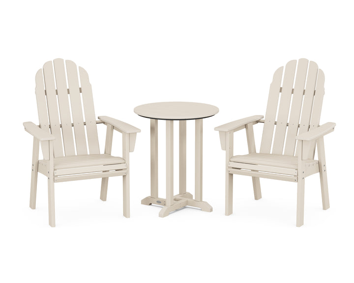 POLYWOOD® Vineyard Adirondack 3-Piece Round Bistro Dining Set