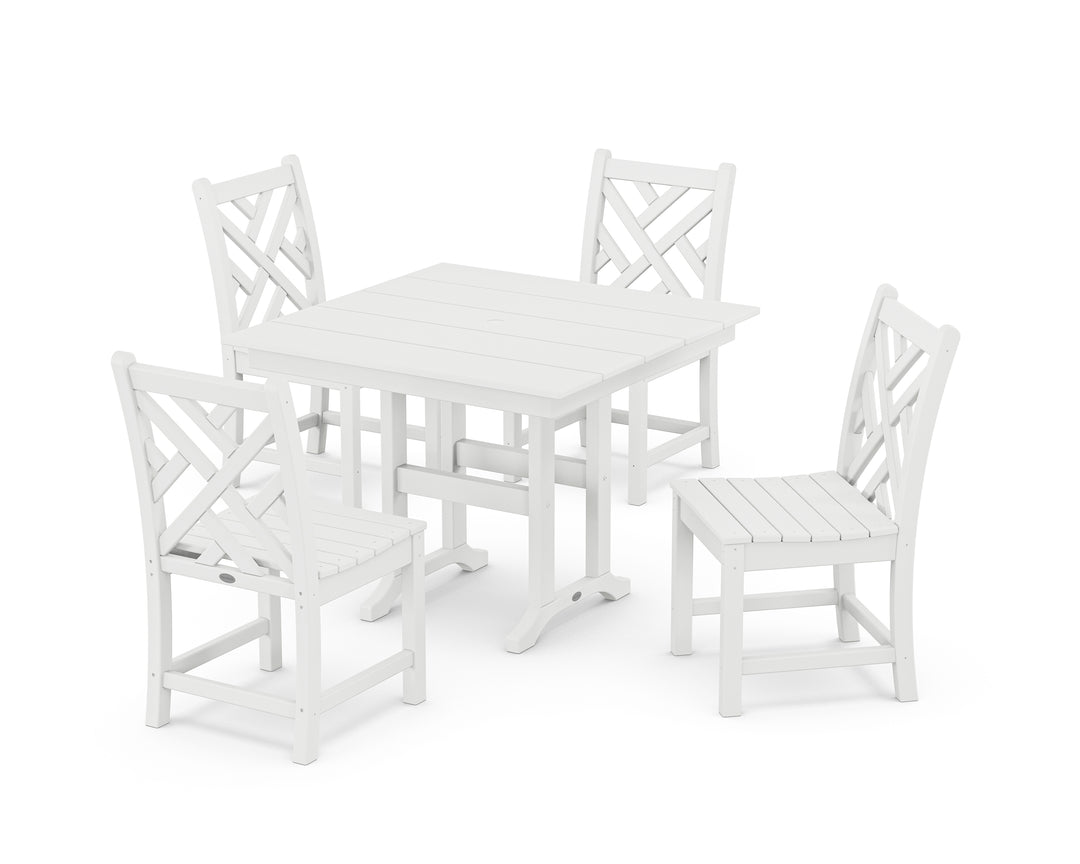 POLYWOOD® Chippendale Side Chair 5-Piece Farmhouse Dining Set