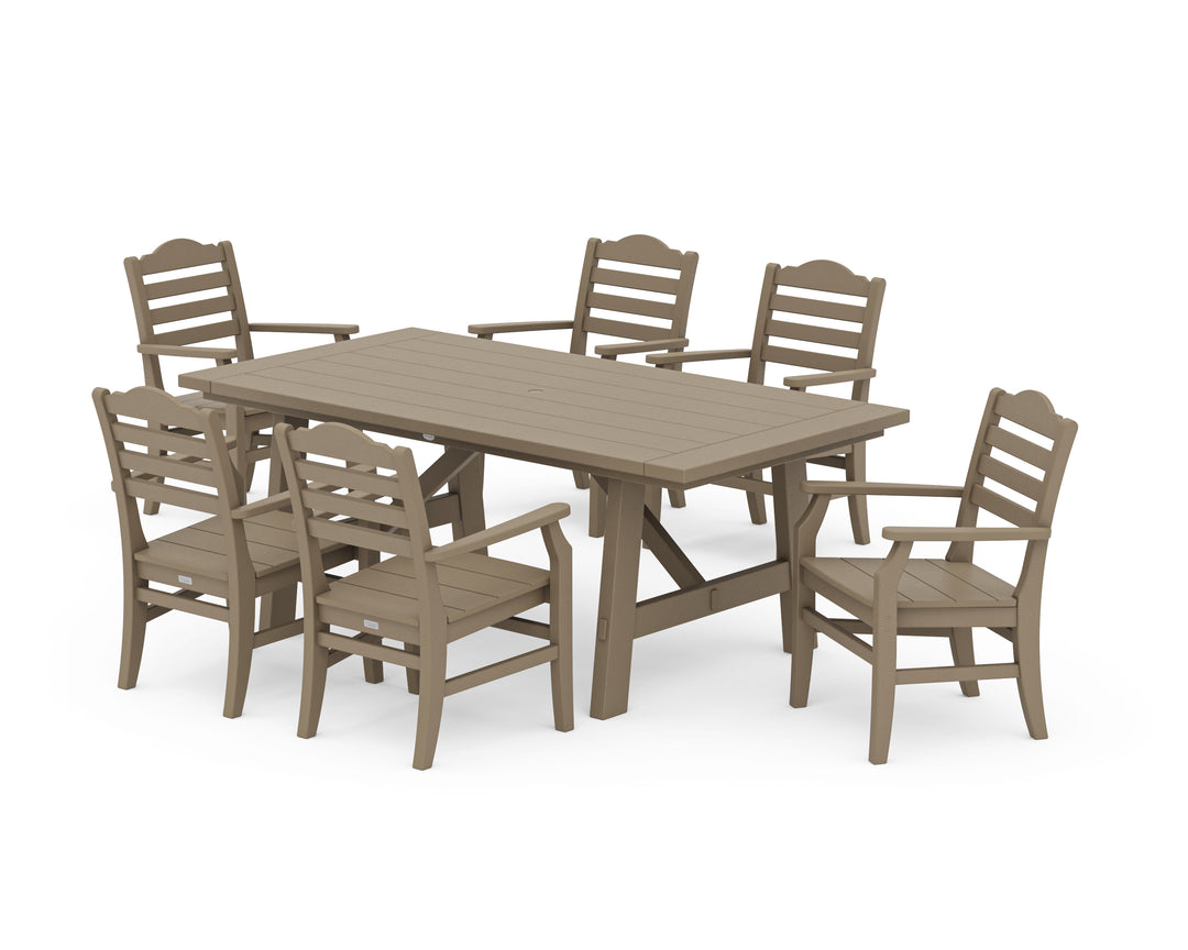 POLYWOOD® Savannah Arm Chair 7-Piece Rustic Farmhouse Dining Set