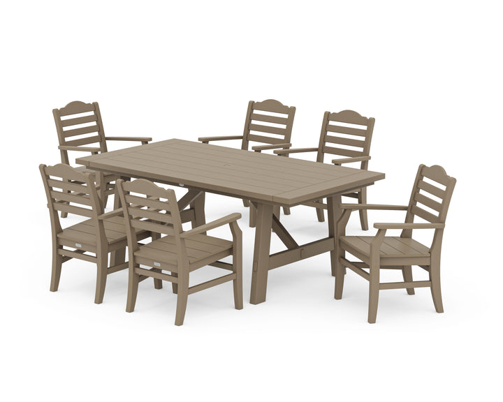 POLYWOOD® Savannah Arm Chair 7-Piece Rustic Farmhouse Dining Set