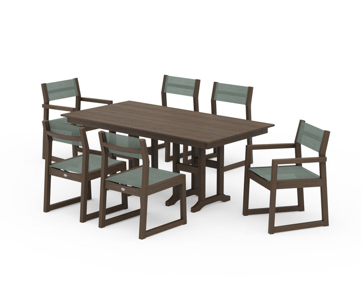 POLYWOOD® EDGE Sling 7-Piece Farmhouse Dining Set