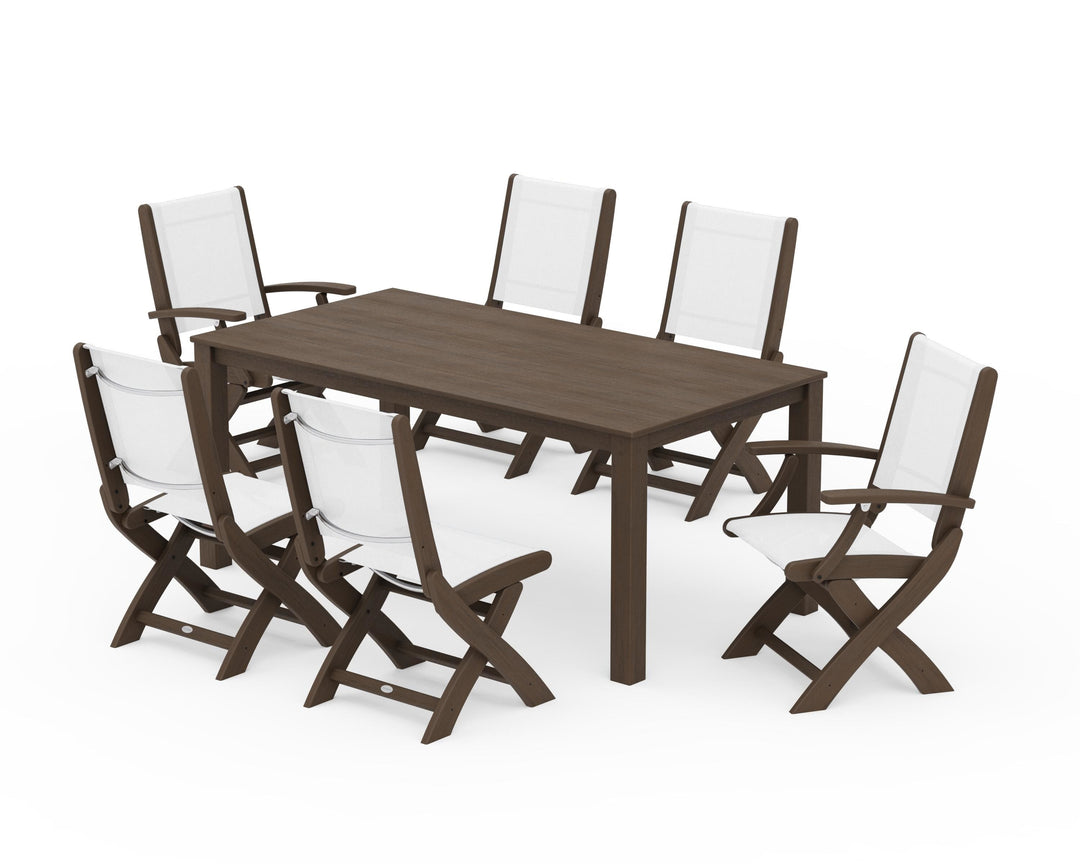 POLYWOOD® Coastal Folding Chair 7-Piece Parsons Dining Set
