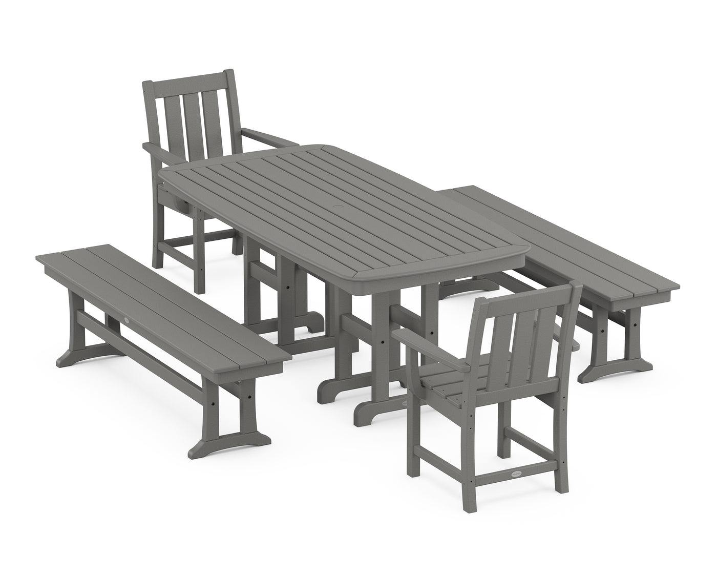 Oxford 5-Piece Dining Set with Benches