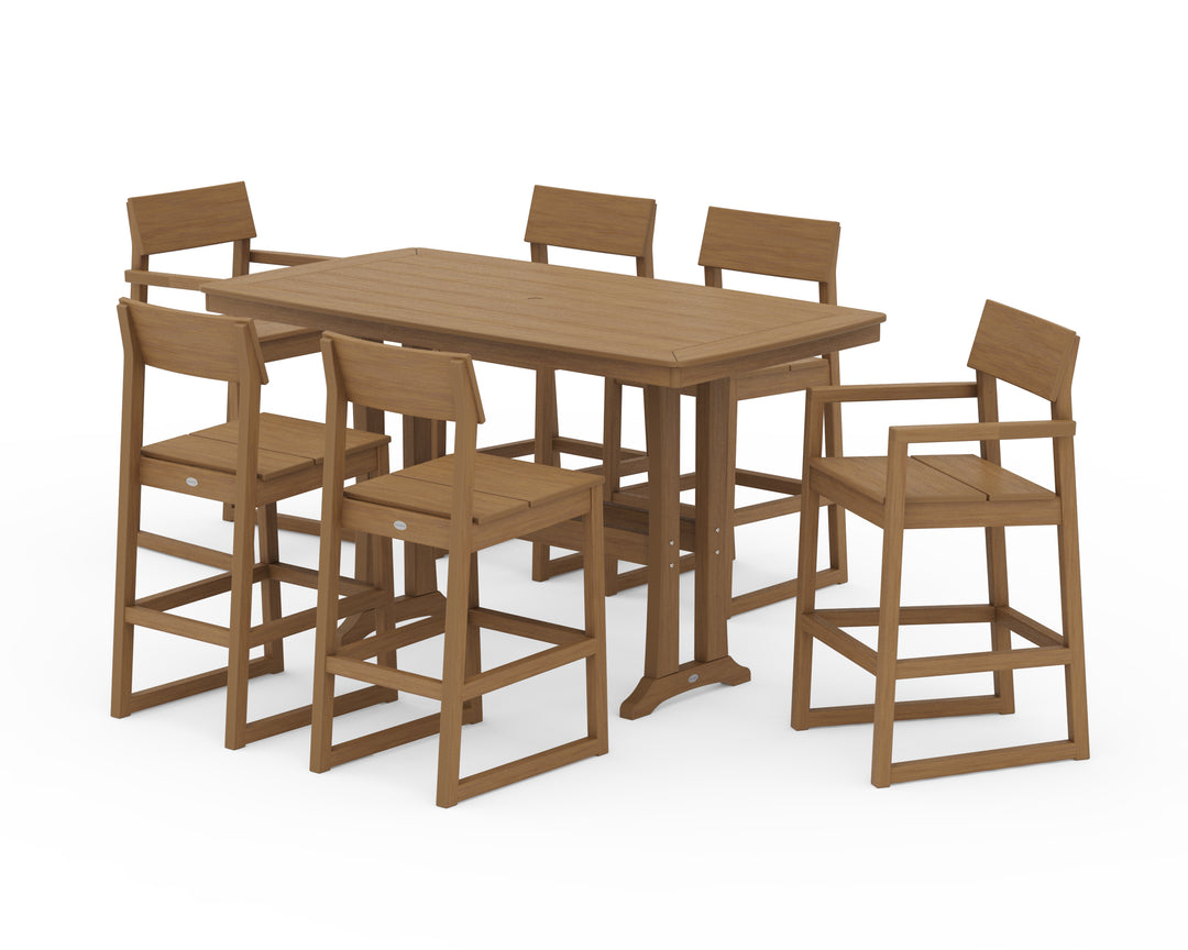 POLYWOOD® EDGE 7-Piece Bar Set with Trestle Legs