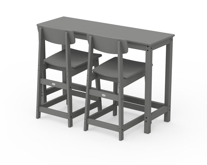 POLYWOOD® Modern Studio Urban Counter Chair 3-Piece Balcony Set