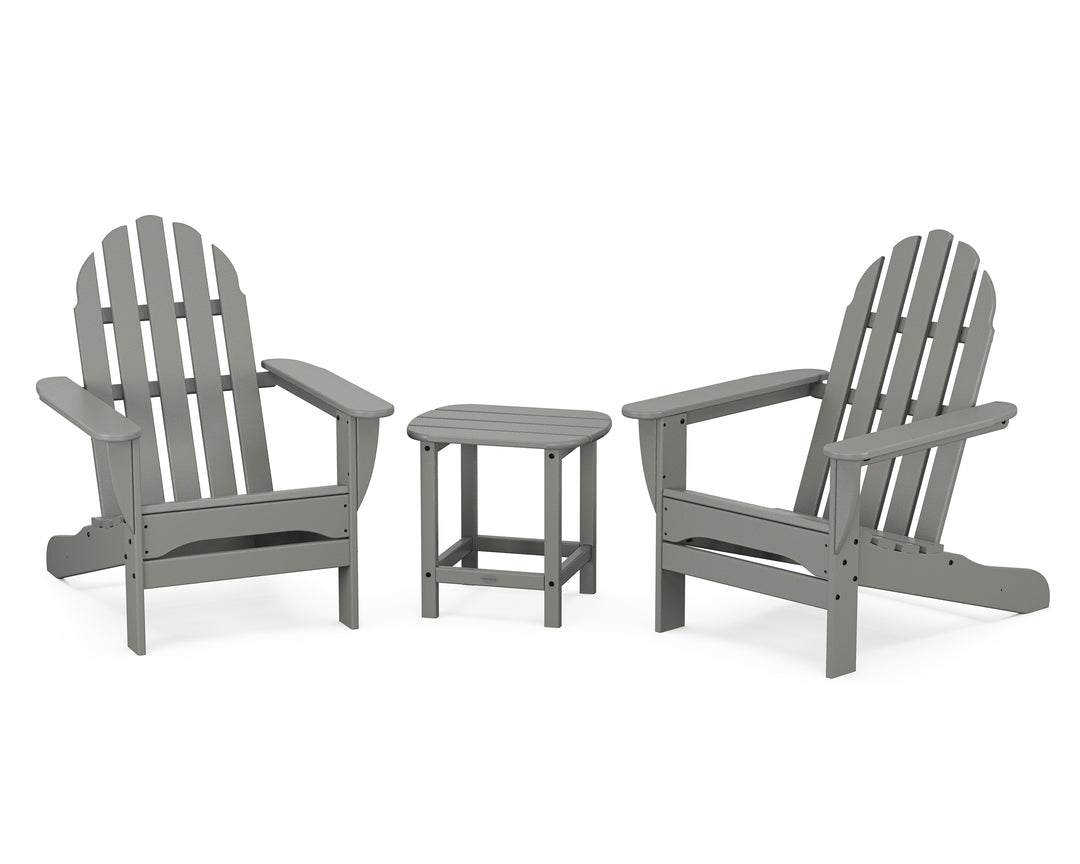 POLYWOOD® Classic Adirondack 3-Piece Set with South Beach 18" Side Table