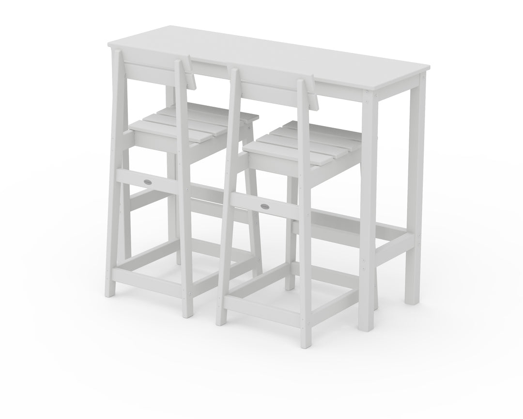 POLYWOOD® Modern Studio Plaza Bar Chair 3-Piece Balcony Set