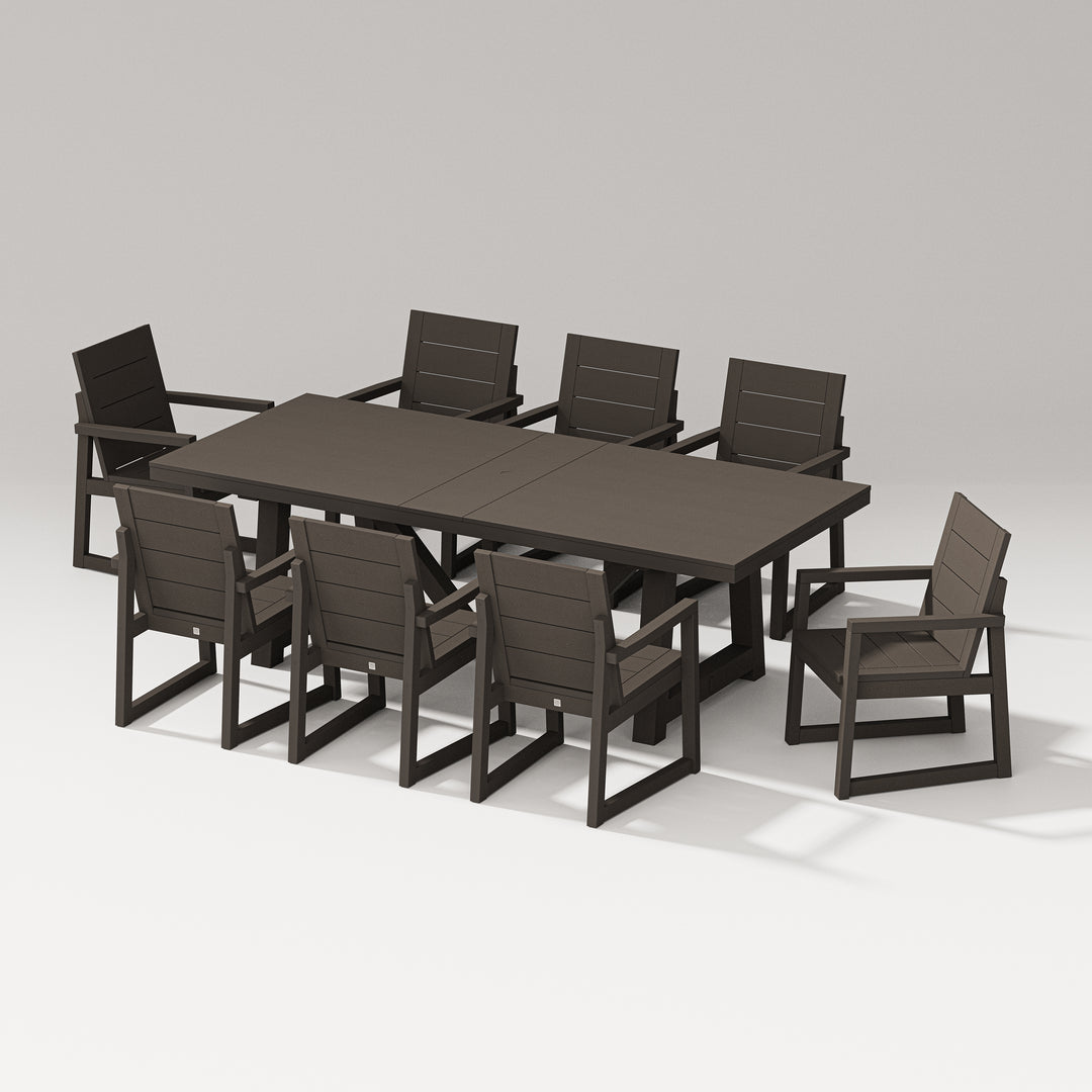 PW Designer Series Elevate 9-Piece A-Frame Table Dining Set